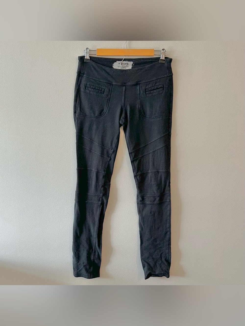 Nomads Hemp Wear Black Soy Organic Cotton Stretch Knit Leggings Pants S